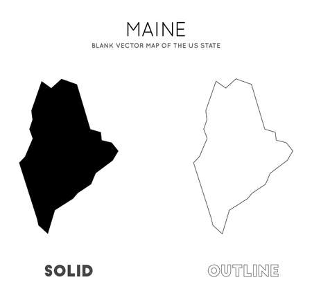 Maine map. Blank vector map of the Us State. Borders of Maine for your infographic. Vector illustration.のイラスト素材
