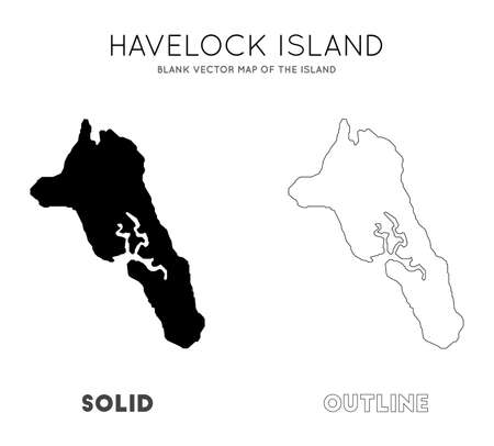 Havelock Island map. Blank vector map of the Island. Borders of Havelock Island for your infographic. Vector illustration.のイラスト素材