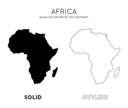 Africa map. Blank vector map of the Continent. Borders of Africa for your infographic. Vector illustration.のイラスト素材