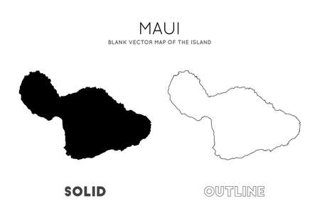 Maui map. Blank vector map of the Island. Borders of Maui for your infographic. Vector illustration.のイラスト素材