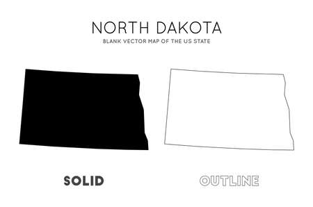 North Dakota map. Blank vector map of the Us State. Borders of North Dakota for your infographic. Vector illustration.のイラスト素材