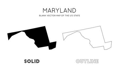 Maryland map. Blank vector map of the Us State. Borders of Maryland for your infographic. Vector illustration.のイラスト素材
