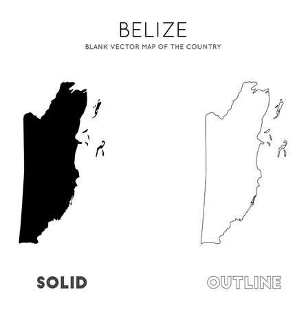 Belize map. Blank vector map of the Country. Borders of Belize for your infographic. Vector illustration.のイラスト素材