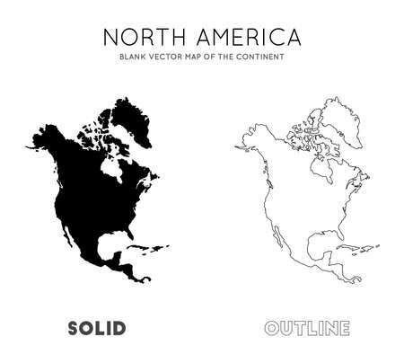 North America map. Blank vector map of the Continent. Borders of North America for your infographic. Vector illustration.のイラスト素材