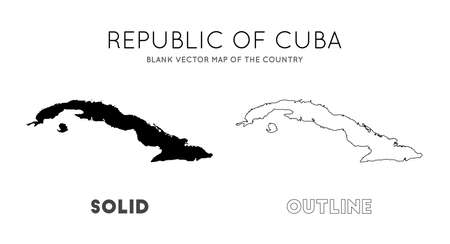 Cuba map. Blank vector map of the Country. Borders of Cuba for your infographic. Vector illustration.のイラスト素材