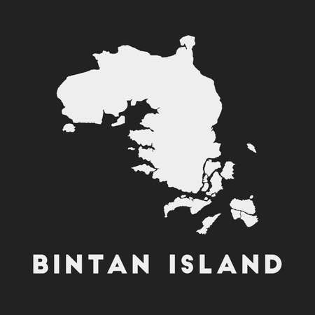 Bintan Island icon. Island map on dark background. Stylish Bintan Island map with island name. Vector illustration.のイラスト素材
