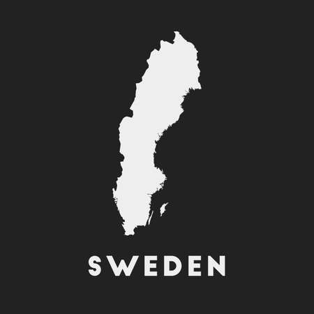 Sweden icon. Country map on dark background. Stylish Sweden map with country name. Vector illustration.のイラスト素材