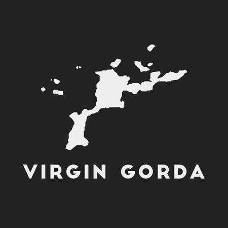 Virgin Gorda icon. Island map on dark background. Stylish Virgin Gorda map with island name. Vector illustration.のイラスト素材