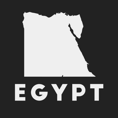 Egypt icon. Country map on dark background. Stylish Egypt map with country name. Vector illustration.のイラスト素材