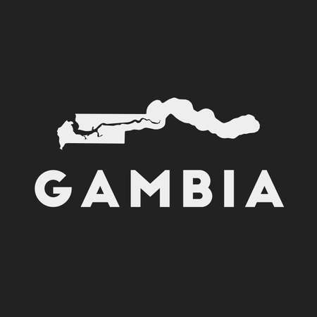 Gambia icon. Country map on dark background. Stylish Gambia map with country name. Vector illustration.のイラスト素材
