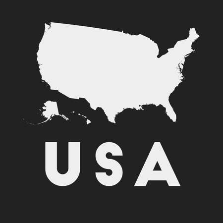 USA icon. Country map on dark background. Stylish USA map with country name. Vector illustration.のイラスト素材