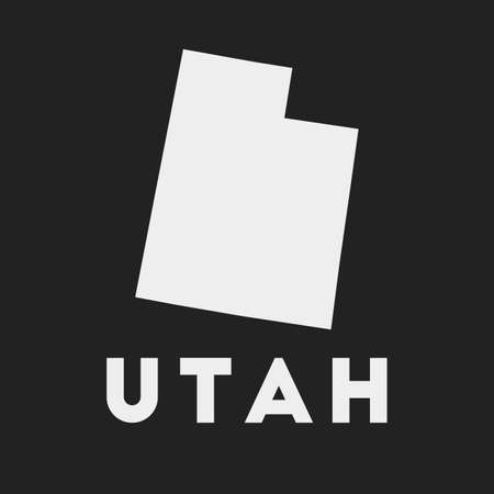 Utah icon. Us state map on dark background. Stylish Utah map with us state name. Vector illustration.のイラスト素材