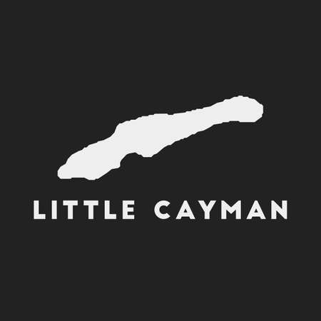 Little Cayman icon. Island map on dark background. Stylish Little Cayman map with island name. Vector illustration.のイラスト素材