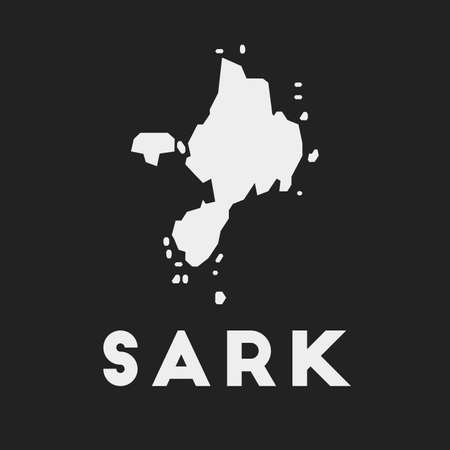 Sark icon. Island map on dark background. Stylish Sark map with island name. Vector illustration.のイラスト素材