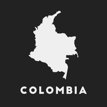 Colombia icon. Country map on dark background. Stylish Colombia map with country name. Vector illustration.のイラスト素材