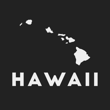 Hawaii icon. Island map on dark background. Stylish Hawaii map with island name. Vector illustration.のイラスト素材