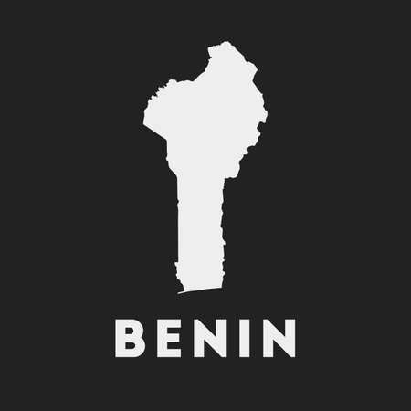 Benin icon. Country map on dark background. Stylish Benin map with country name. Vector illustration.のイラスト素材