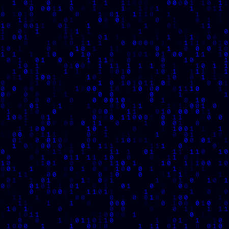 Blue sparse binary background. Medium sized seamless pattern. Classy vector illustration.