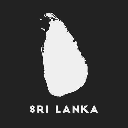 Sri Lanka icon. Country map on dark background. Stylish Sri Lanka map with country name. Vector illustration.のイラスト素材