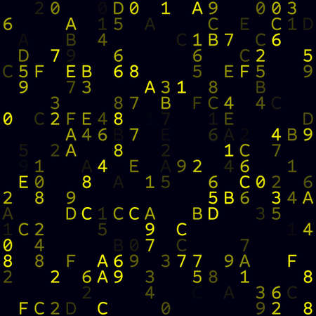 Abstract Matrix background. Yellow sparse hexademical background. Small sized seamless pattern....