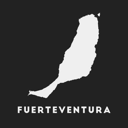 Fuerteventura icon. Island map on dark background. Stylish Fuerteventura map with island name. Vector illustration.のイラスト素材