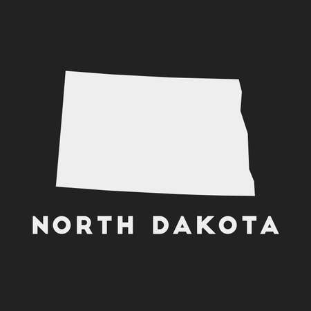 North Dakota icon. Us state map on dark background. Stylish North Dakota map with us state name. Vector illustration.のイラスト素材