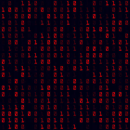 Abstract Matrix Pattern. Red filled binary seamless pattern. Beautiful background. Captivating...