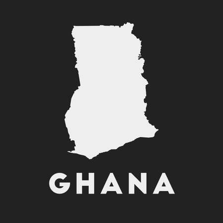 Ghana icon. Country map on dark background. Stylish Ghana map with country name. Vector illustration.のイラスト素材
