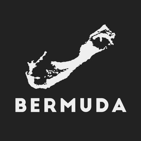 Bermuda icon. Island map on dark background. Stylish Bermuda map with island name. Vector illustration.のイラスト素材
