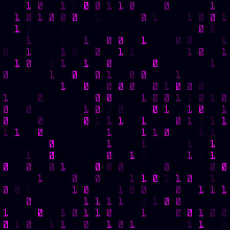 Futuristic tech pattern. Magenta sparse binary seamless pattern. Attractive background. Attractive vector illustration.のイラスト素材
