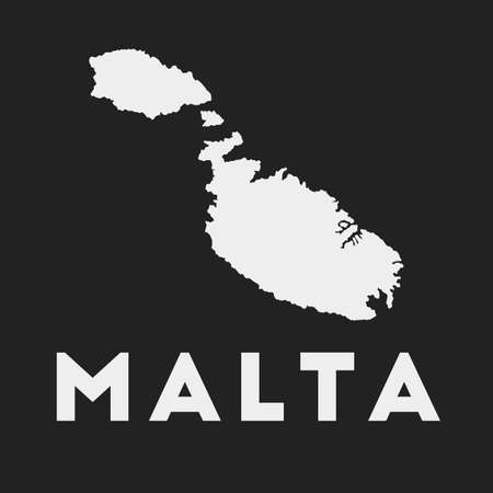 Malta icon. Island map on dark background. Stylish Malta map with island name. Vector illustration.のイラスト素材