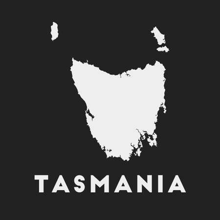 Tasmania icon. Island map on dark background. Stylish Tasmania map with island name. Vector illustration.のイラスト素材