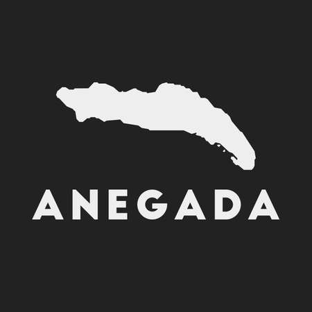 Anegada icon. Island map on dark background. Stylish Anegada map with island name. Vector illustration.のイラスト素材