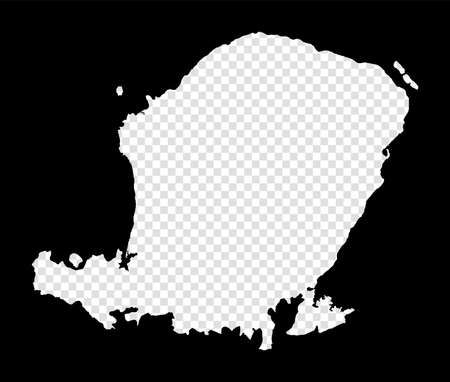 Stencil map of Lombok. Simple and minimal transparent map of Lombok. Black rectangle with cut shape of the island. Beautiful vector illustration.のイラスト素材