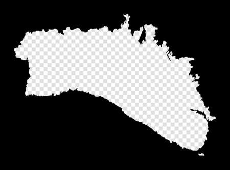Stencil map of Minorca. Simple and minimal transparent map of Minorca. Black rectangle with cut shape of the island. Superb vector illustration.のイラスト素材