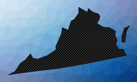 Virginia geometric map. Stencil shape of Virginia in low poly style. Artistic us state vector illustration.のイラスト素材
