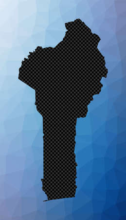 Benin geometric map. Stencil shape of Benin in low poly style. Superb country vector illustration.のイラスト素材
