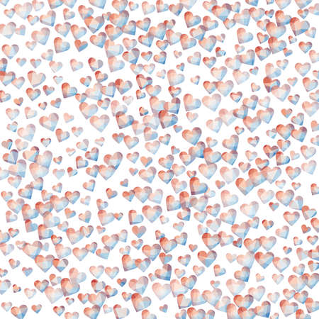 Heart background. Red blue polygonal hearts in diamond style. Low poly hearts background. Trendy...