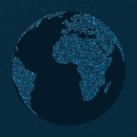 Global network. Orthographic projection. World Network. Elegant connections map. Vector illustration.のイラスト素材
