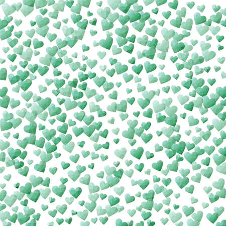 Valentine day background with hearts. Blue green polygonal hearts in diamond style. Low poly hearts...