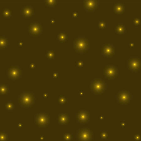 Starry background. Stars evenly scattered on yellow background. Appealing glowing space cover. Radiant vector illustration.のイラスト素材
