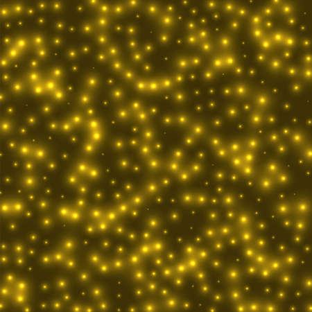 Starry background. Stars densely scattered on yellow background. Appealing glowing space cover. Cool vector illustration.のイラスト素材