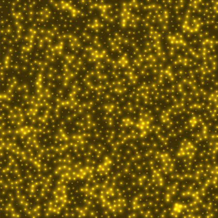 Starry background. Stars densely scattered on yellow background. Appealing glowing space cover. Authentic vector illustration.のイラスト素材
