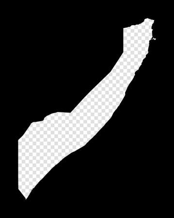 Stencil map of Somalia. Simple and minimal transparent map of Somalia. Black rectangle with cut shape of the country. Radiant vector illustration.のイラスト素材