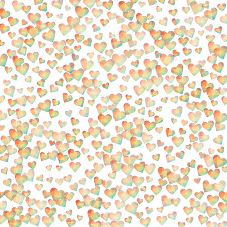 Valentine day background with geometric hearts. Spectral polygonal hearts in diamond style. Low poly hearts background. Authentic vector illustration.のイラスト素材
