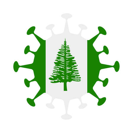 Flag of Norfolk Island in virus shape. Country sign. Vector illustration.のイラスト素材