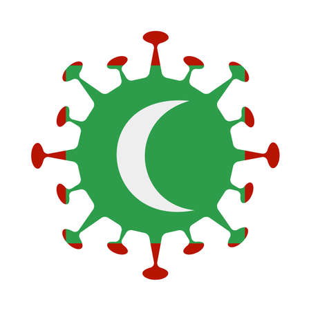 Flag of Maldives in virus shape. Country sign. Vector illustration.のイラスト素材
