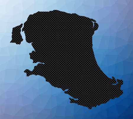 Parrot Cay geometric map. Stencil shape of Parrot Cay in low poly style. Modern island vector illustration.のイラスト素材