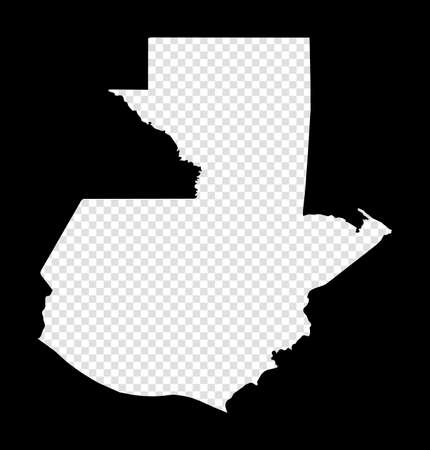 Stencil map of Guatemala. Simple and minimal transparent map of Guatemala. Black rectangle with cut shape of the country. Authentic vector illustration.のイラスト素材