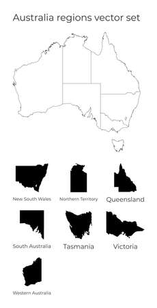 Australia map with shapes of regions. Blank vector map of the Country with regions. Borders of the country for your infographic. Vector illustration.のイラスト素材